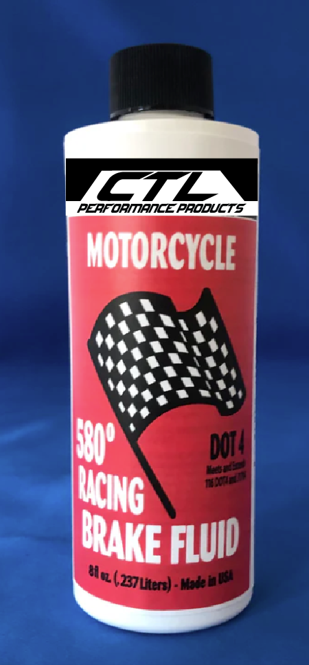 580 Motorcycle Racing Brake Fluid, 8 oz, Quantity 2